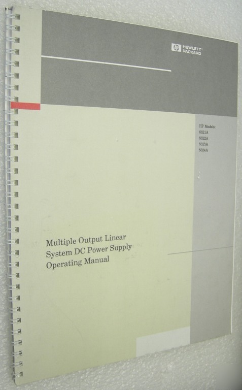 Hp mult output lin sys dc power sup op 6621A-6624A man