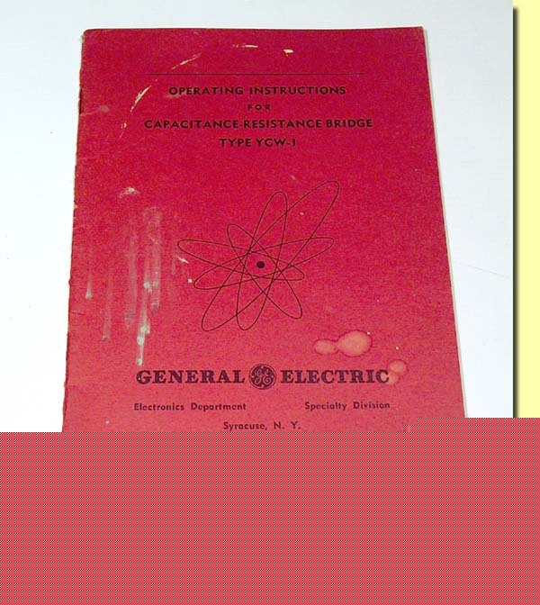 Vintage instructions ge capacitance-resistance bridge