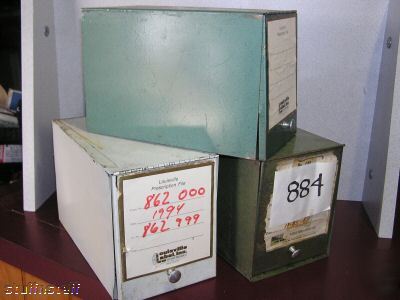Metal pharmacy file mail box bin storage lot used