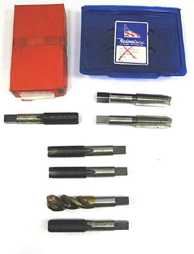 New 3/4-16 nf hand taps 7 pcs assorted usa plug, bottom