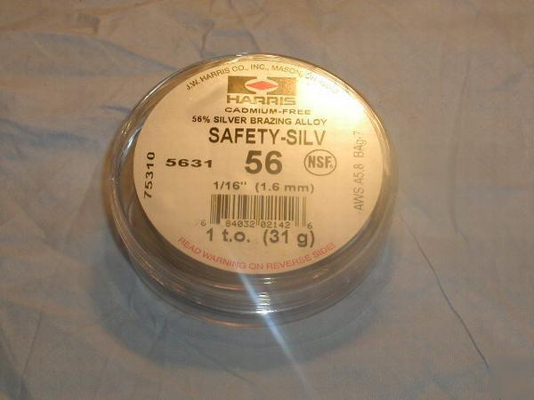 56% silver solder 1/16 x 1 to pkg. welco 5631 fs