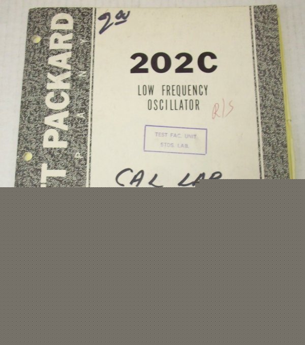 Hp 202C low frequency oscillator op/svc manual $5 ship
