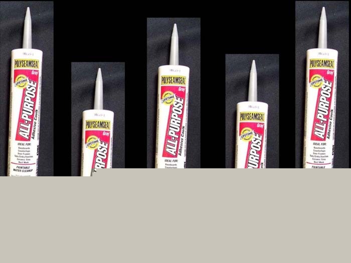 Lot of 5 polyseamseal all-purpose gray adhesive caulk