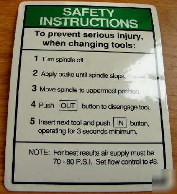 New 1PC. kurt accessary - 5-step safety label