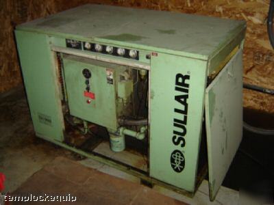 Sullair 25 hp industrial air compressor w/ enclosure