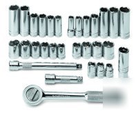 30PC 3/8IN. dr. sae/metric 6 pt complete socket set -sk