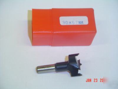 Carbide tipped brad point hinge bit 30MM x 57MM rh