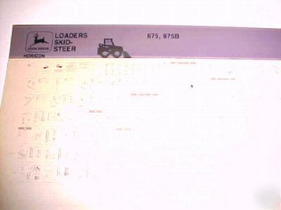 John deere 675 & 675B skid steer loaders parts microfic