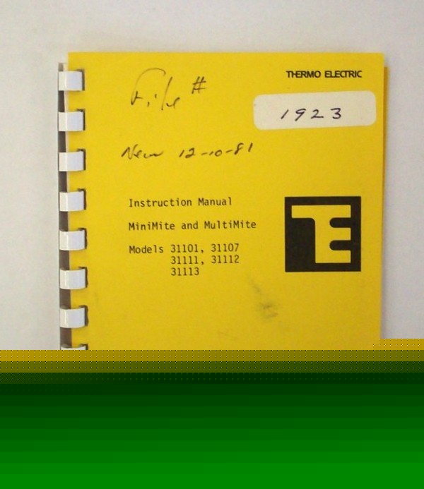 Thermo electric 31101/31107/31111/31112/31113 manual