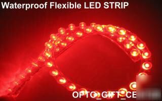 2PC red 48CM pvc neon light strip 48 ledbulb 12V use