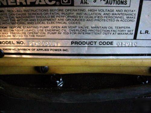 Enerpac hydraulic pump 10,000 psi, 115 v,2 speed motor