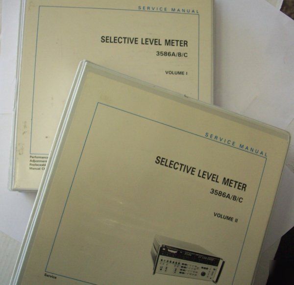 Hp / agilent 3586A/3586B/ sv set vol 1 & 2 manual