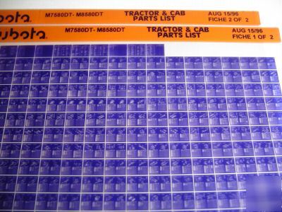 Kubota M7580DT M8580DT tractor part catalog microfiche