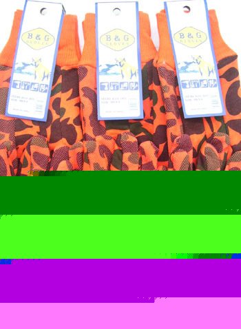 6 pr camo orange jersey work gloves w/ dots hunting $18