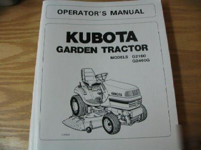 Kubota G2160 G2460G garden tractor operators manual