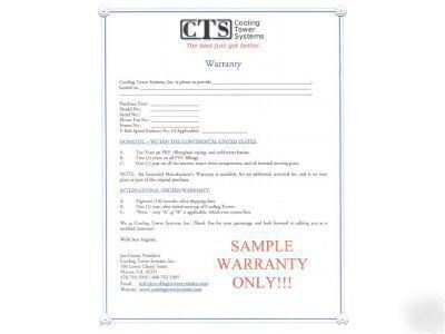 New t-28 frp cooling tower, 6 cti/t, , w/warranty