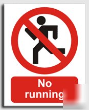 No running sign-adh.vinyl-200X250MM(pr-073-ae)