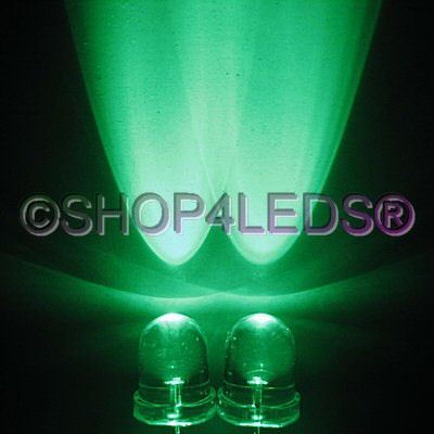 New 1000 pcs 8MM wide angle 60KMCD green led f/r 40Â° 