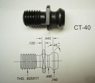 Cnc mill mills retention knob & pull stud cat 40 fadal