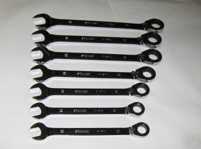 New stanley 7 pc jumbo reverse gear wrenchs-metric- 