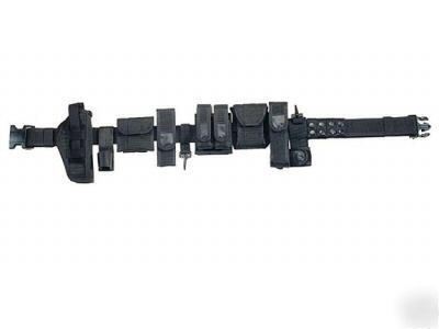 Police duty belt with accessories and holster case gear