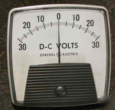 General electric dc voltage panel meter +/- 30 volt 