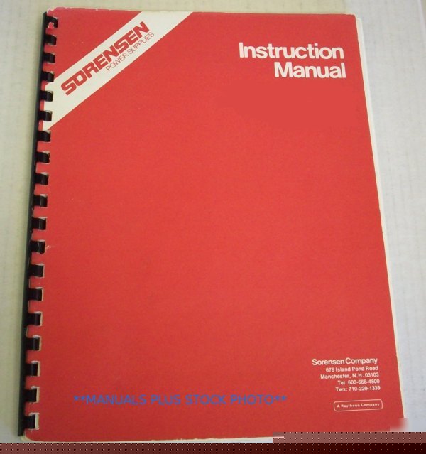 Sorensen dcs series o op/service manual - $5 shipping 