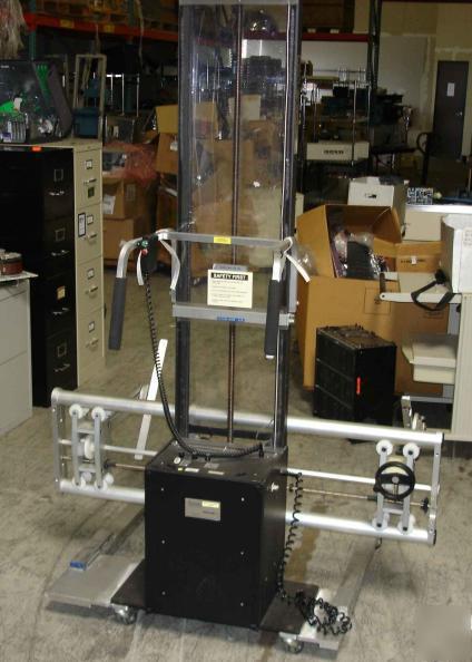 Alum a lift electric battery powered ergonomic mfg lift