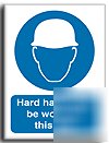 Hard hats m.be worn sign-a.vinyl-200X250MM(ma-022-ae)