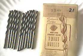 New usa made #21 jobber length drill bits 12 pack
