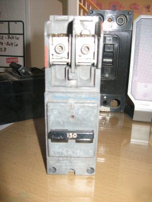Bryant type bj 150 amp 2 pole breaker great shape ups 