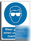 Wear goggles sign-adh.vinyl-200X250MM(ma-046-ae)