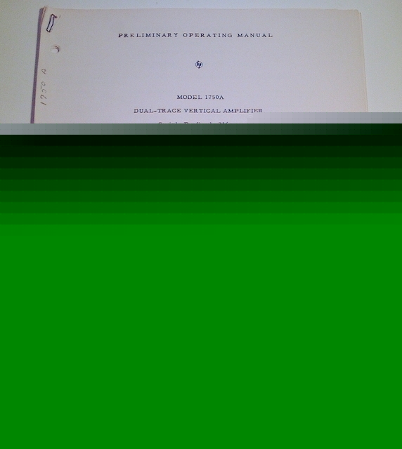 Hp 1750A dual-trace vertical amplifier original manual
