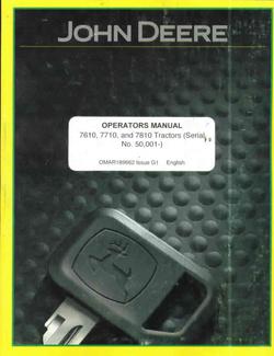 John deere operators manual 7610 7710 7210 tractors vg