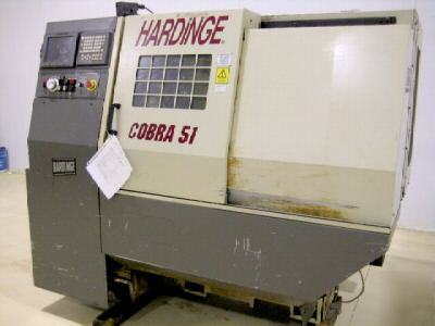 Hardinge cobra 51 cnc turning center lathe fanuc collet