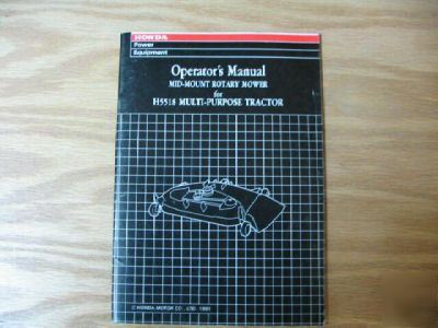 Honda mid mount rotary mower owners manual H5518
