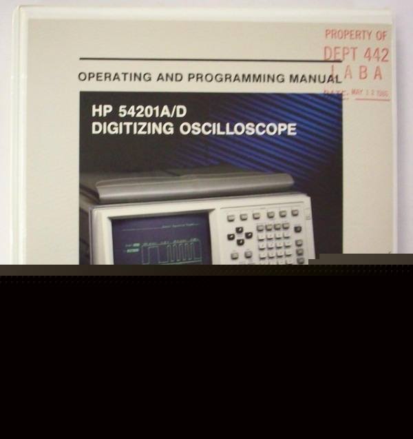 Hp 54201A/d digital oscilloscope op/programming manual