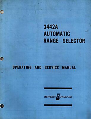Agilent hp 3442A operation & service manual