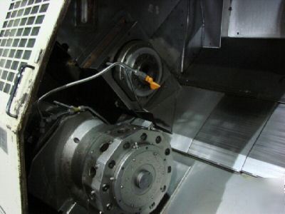 Okuma LT25M 7 axis twin spindle cnc lathe with milling