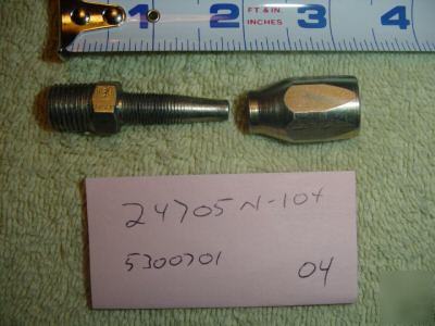 Qty 1 weatherhead 24705N-104 fitting for # 5 hose