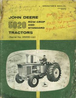 John deere operators manual 5020 row crop tractors poor