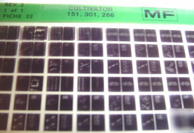 Massey ferguson 151 301 266 cultivator parts microfiche