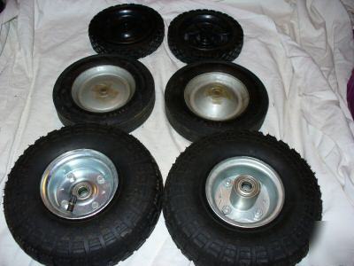 New rubber wheels * * hand truck, cart, lawn mower rubber
