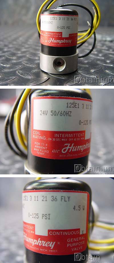 New humphrey 125E pneumatic valve 24V /unused