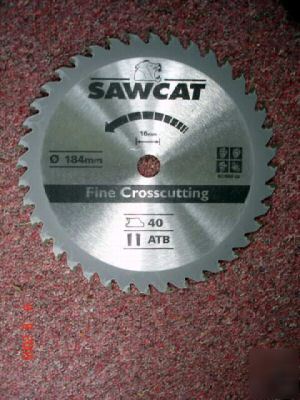 Sawcat circular saw blade 184MM X16MM x 40 X3 tct