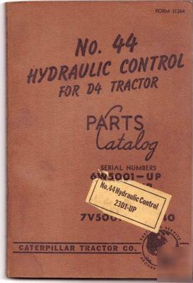 Caterpillar D4 bulldozer parts catalog 1956