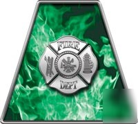 Firefighter helmet reflective tetrahedrons FF63 green