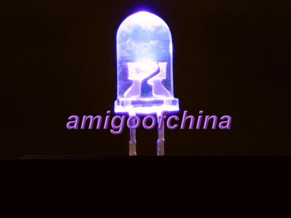 3MM 20X ultra violet uv 2000 mcd led free resistors