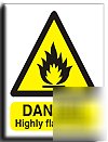 Highly flammable sign-adh.vinyl-200X250MM(wa-030-ae)