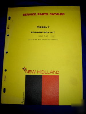 New holland model 7 forage box kit service part catalog